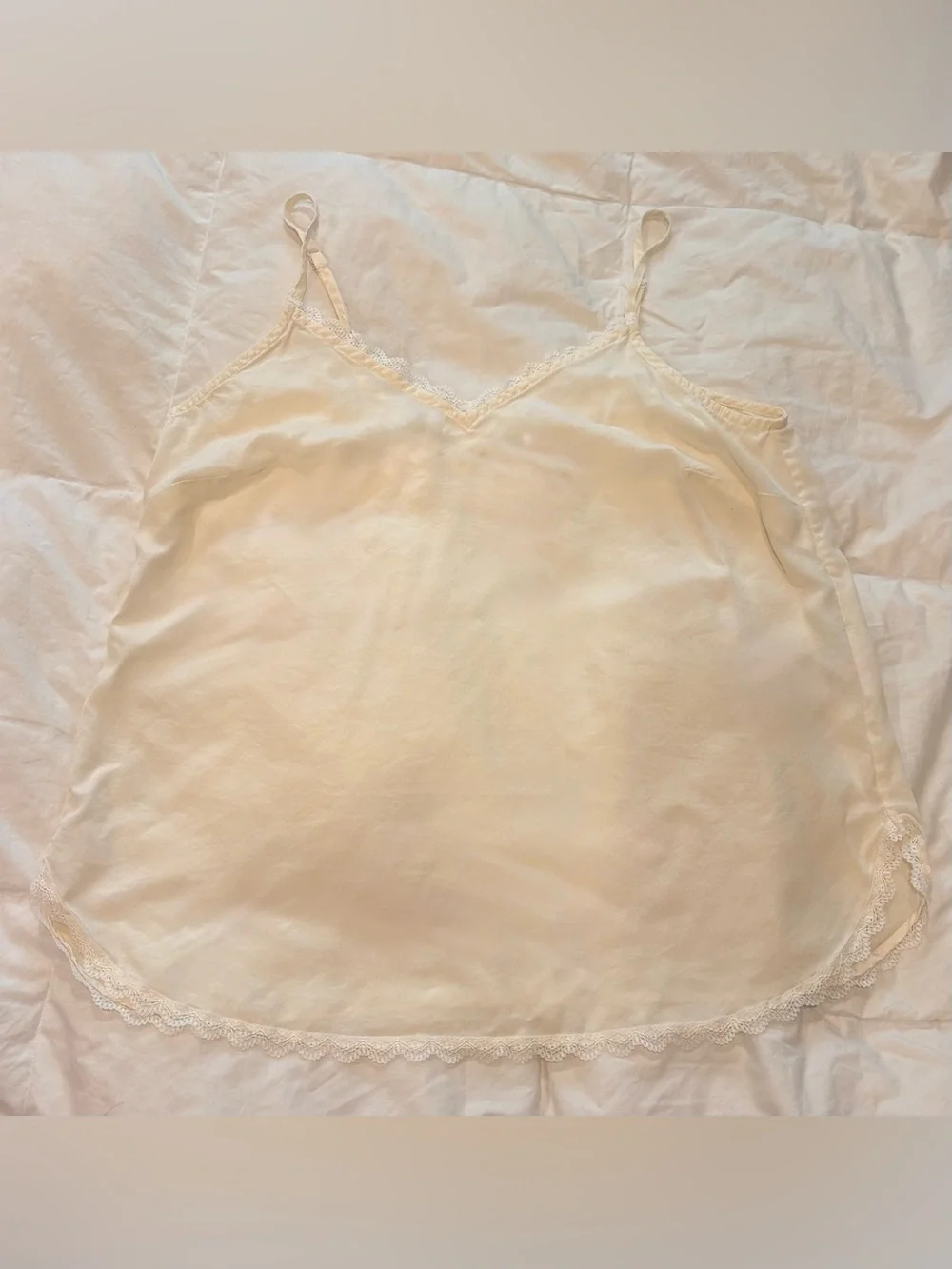 Free People Daily Practice Satin Lace Trim Cami Small